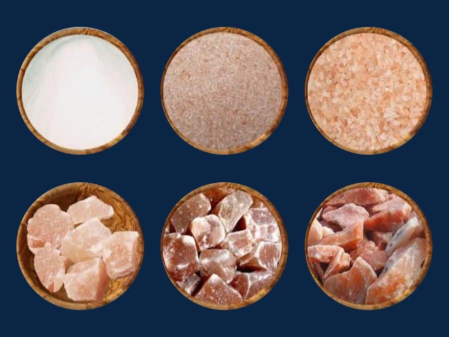 Light pink food-grade salt: Fine and coarse grades